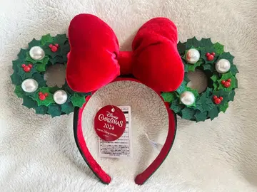 디즈니 크리스마스 2024 리스 머리띠 미사용 새상품