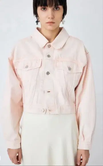 MOUSSY 크림 데님 자켓 팬츠 세트 셋업