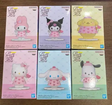 산리오 캐릭터즈 Fluffy Puffy 6체 세트 미개봉 새상품