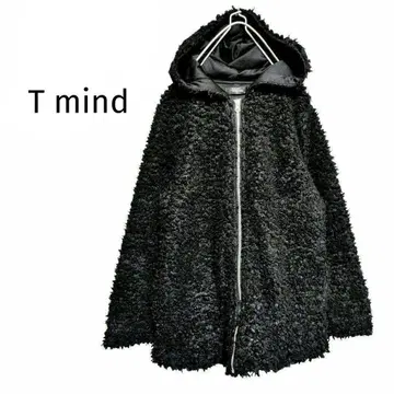 티마인드/보아 후드티 푸들 퍼 점퍼 복슬복슬 블랙 M