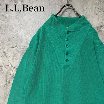 [초레어] L.L.Bean 코튼 니트 헨리넥 구제 의류 80s