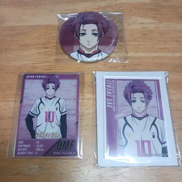 이토시 사에 아크릴 스탠드 & 캔뱃지 & 아크릴 카드 3점 블루 록