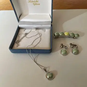 키타이치 유리 액세서리 목걸이 귀찌 헤어 액세서리 3종 세트