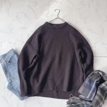 IENA 이에나 캐시미어 혼방 풀오버 니트 오버 사이즈 브라운