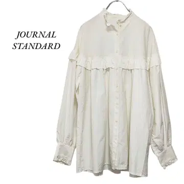 JOURNAL STANDARD 라운드 프릴 실크 코튼 개더 블라우스