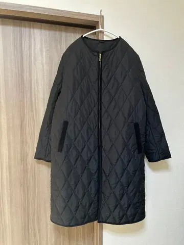 vis 비스 블랙 퀼팅 코트 다운 아우터 노카라 F