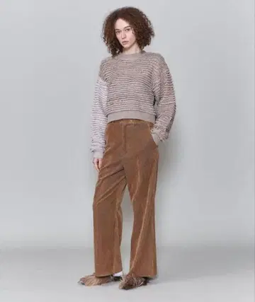 6 roku LOOP PATCH CREW NECK KNIT