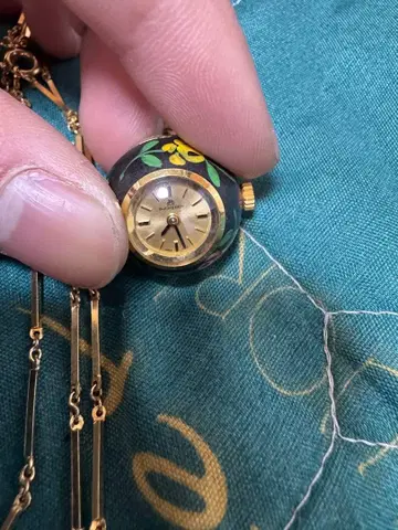 BUCHERER 펜던트 손목시계 에나멜 그린 플로럴 스위스