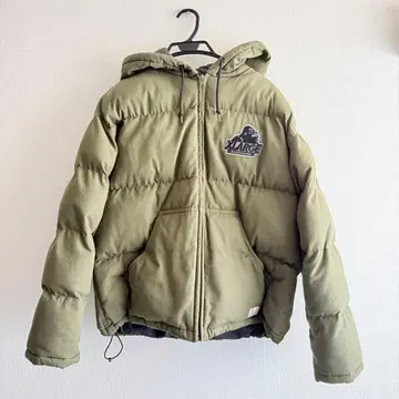 XLARGE 후드 부착 다운 자켓 카키