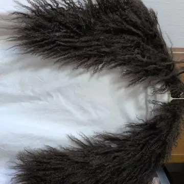 양모 다크 브라운 퍼 스타일 롱 숄