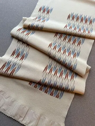 오비 장식 천 베이지 화살깃 무늬