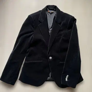 블랙 벨벳 테일러드 자켓