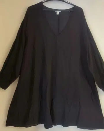 성인 엘레강트 V넥 튜닉 원피스 빅 사이즈 루즈한 사이즈