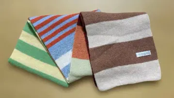 ERIBE 스트라이프 보더 머플러 울 혼방