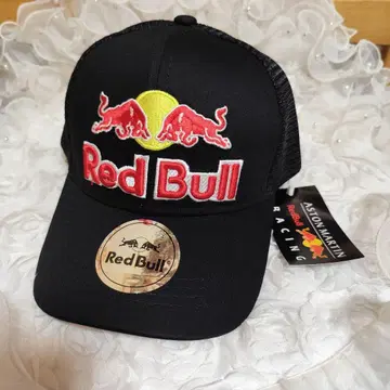 Red Bull 캡 자수 스티커 택 포함 블랙 애스턴 마틴