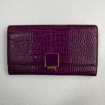SMYTHSON 크로커다일 패턴 장지갑 퍼플 보라색