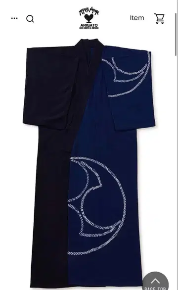 BLUEBLUEJAPAN 토모에 주름 남성용 유카타