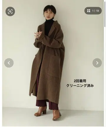 새상품급 TODAYFUL 오버 체크 코트 38