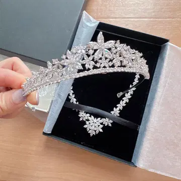 지르코니아 티아라 bride me 목걸이 귀걸이 세트