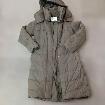 플라스테 후드 부착 롱 다운 자켓