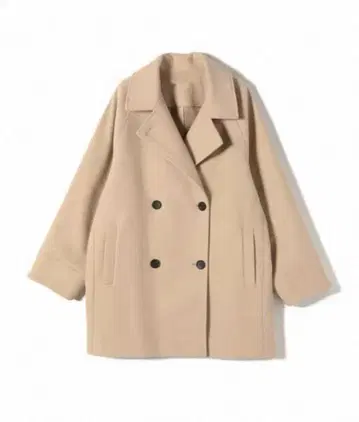 베이지 더블 브레스트 체스터 코트