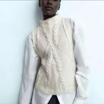 ZARA 케이블 니트 새상품 터틀넥 니트탑 L