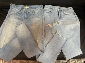 ZARA 데미지 가공 스키니 데님