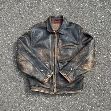 [ 분위기 발군 ] 80s Guess 가죽 자켓 초기 택