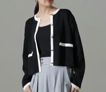 나노 유니버스 바이컬러 니트 자켓 가디건