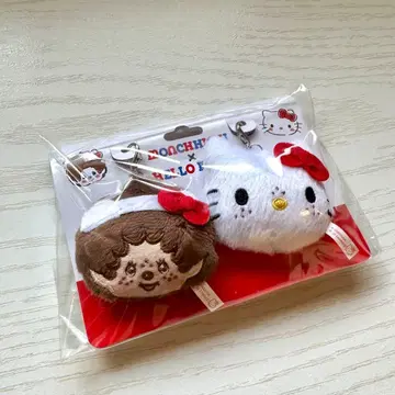 몬치치 x 헬로키티 봉제 인형 참 헬로키티 산리오