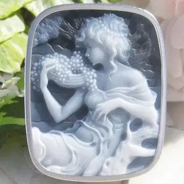 새상품 양질 스톤 카메오 블랙 마노 펜던트 브로치 번영의 포도알