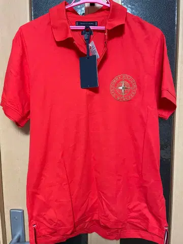 TOMMY 남성용 피케 셔츠 L 사이즈