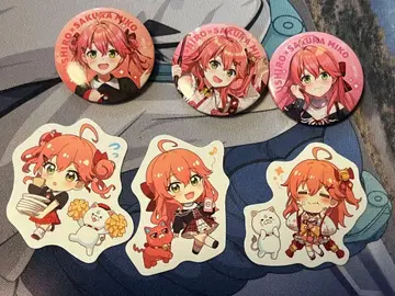 사쿠라미코 스시로 콜라보 캔뱃지 피크