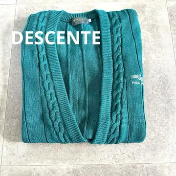 DESCENTE 데상트 코튼 니트 베스트 그린