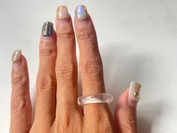 클리어 유리 반지