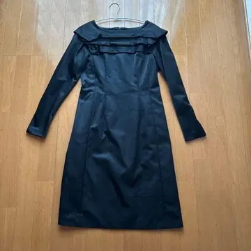 히로코비스 HIROKO KOSHINO 블랙 긴팔 무릎 기장 원피스