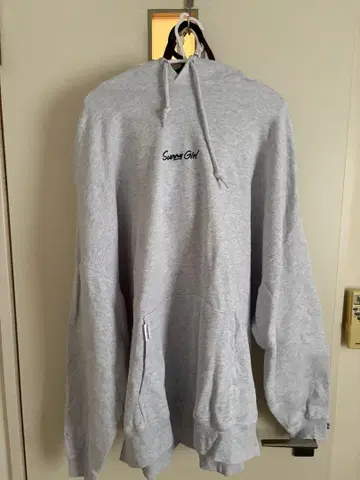 Super Girl 후드 부착 맨투맨 XL 그레이