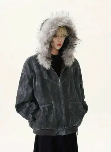 새상품 당일 발송 퍼 후디 그런지 Opium 계열 충전솜 아우터 L