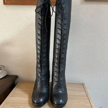 MANA 레이스업 롱 부츠