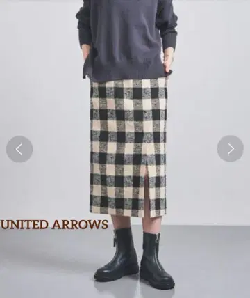 유나이티드 애로우즈 깅엄 체크 스커트