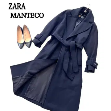 ZARA 자라 MANTECO 롱 코트 맥시 길이 벨트 포함 가운 코트