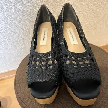 LAGUNAMOON 블랙 뜨개질 샌들