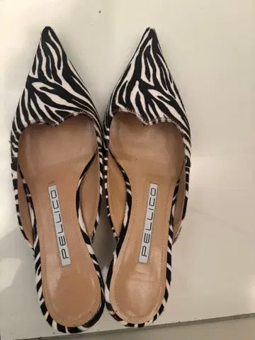 펠리코 제브라 패턴 슬링백 뮬