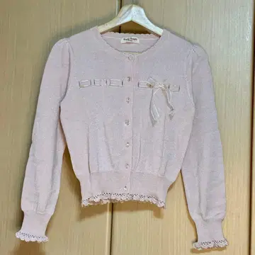 Emily Temple Cute 리본 포함 가디건 핑크 라메