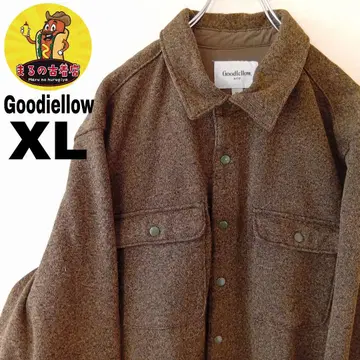 USA 구제 의류 Goodiellow 플리스 플란넬 셔츠 XL 그린