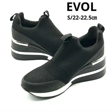 미사용 EVOL [ S ] 힐업 니트 스니커즈 블랙 통굽