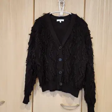 새상품급 GLOBAL WORK 자카드 프린지 가디건 M 사이즈 블랙