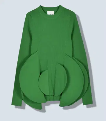 새상품 OMMO CIRCLE LAYERED DOCKING KNIT TOP