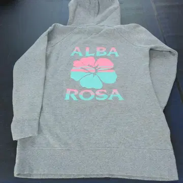 ALBA ROSA 플라워 프린트 후드티 그레이