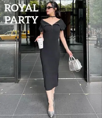 ROYAL PARTY 빅 칼라 하프 ZIP 타이트 원피스 ZOZO 한정판